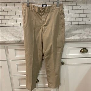Lands End Khaki Pants Boys 10 Husky Tan Uniform Performance Chinos School Golf